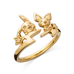 Pikachu y Pichu Ring-Pikachu Ring-925 Sterling Silver Ring-Pokemon Ring-Pareja Ring-Pikachu Couple Ring-Pichu Ring-Navidad Gift Him Her