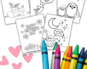 10 Mother's Day Coloring Pages, Printable Mom Coloring Pages For Kids, Mom Birthday, Mom Coloring Pages, PDF