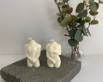 Handmade Soy Male & Female Cover Up Torso Candle