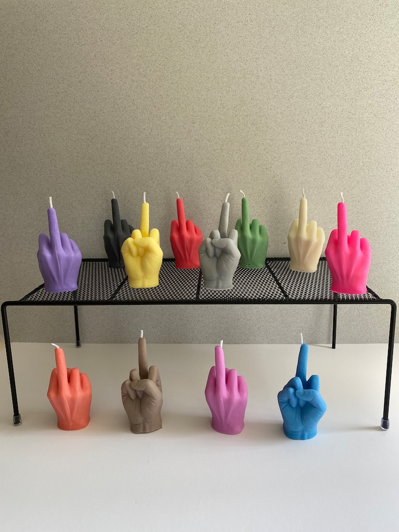 Handmade Soy Rude Finger Candle image 1