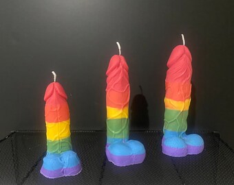 Handmade Soy Penis Candle - Gay Pride