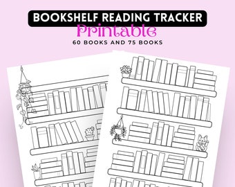 Printable Bookshelf Reading Tracker - Colorable Bookshelf Design - A Handy Reading Log in A4, A5, and Letter Sizes