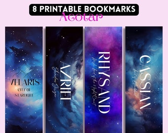 Acotar-bladwijzer: afdrukbare Acotar-merchbladwijzer. Velaris, City of Starlight, Rhysand und Feyre - Hell und unikate bladwijzers
