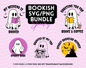 Spooky Bookish SVG & PNG Bundle - Perfect for Crafts
