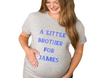Personalisiertes Schwangerschaftst-shirt, personalisiertes Mutterschaftshemd, Ihr Name der Schwester oder des Bruders, Schwangerschaftsankündigungshemd, kundenspezifisches Hemd