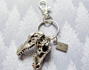 Initial Dinosaur Keychain, Gift for Mates, Handmade Birthday gift, Animal keyring, Charm Keyring,Personalised Keyring