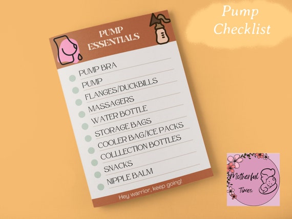 Breast Pumping Checklist Pump Essentials Printable 