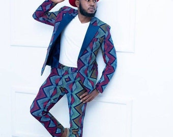 men's wedding suit, African men's clothing suit, african clothing for men,African groom's suit,men's clothing,prom suit,bespoke suit for men