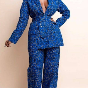 African wax suit and pants, Ankara Jacket, Ankara suit set, African print suit set, Ankara two piece set, African wax suit set, Ankara pants