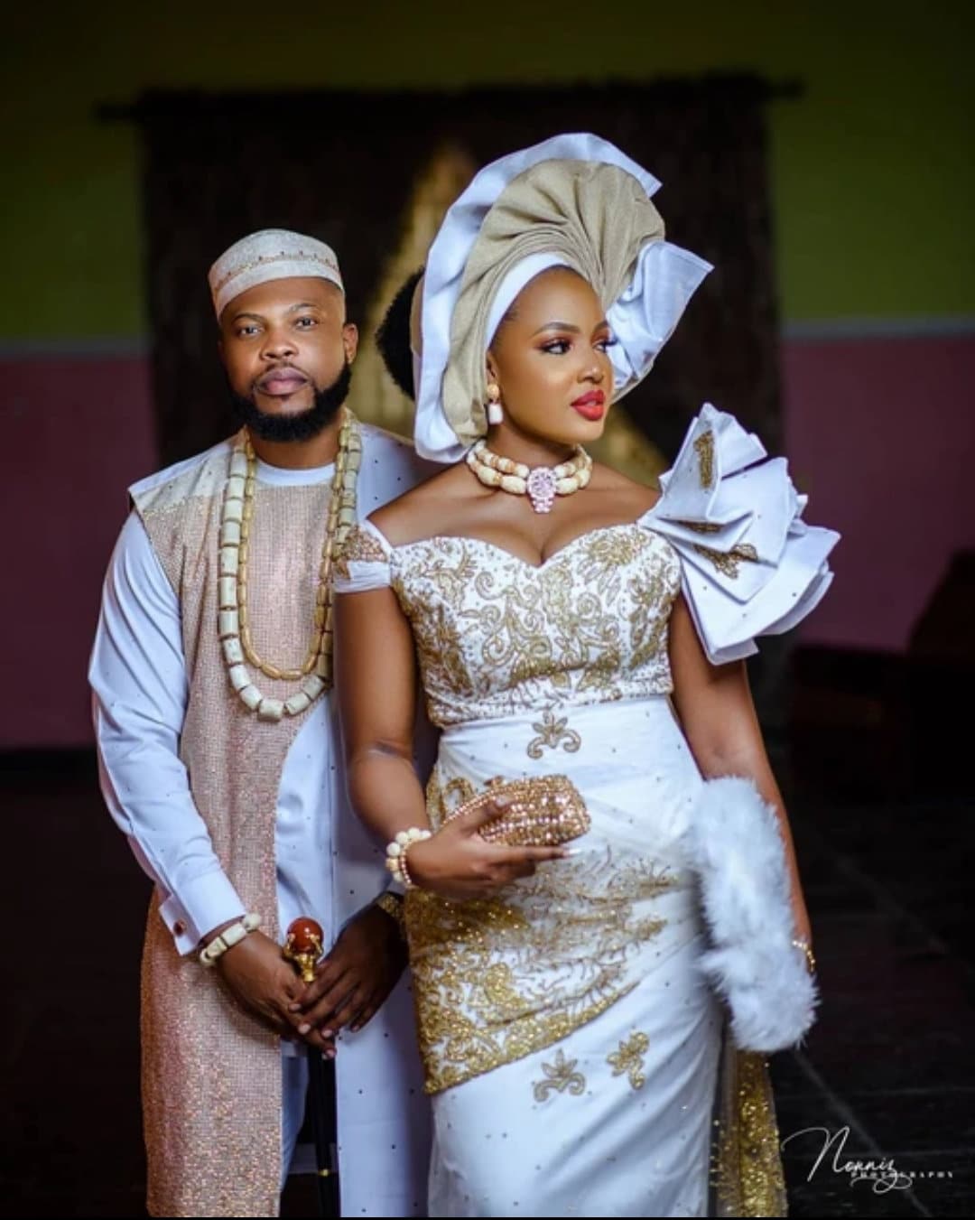 Couple Wedding Attire, African Couple Traditional Wedding Outfit ...