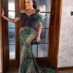 African print dress, Ankara dress, African prom dresses, African clothing for women, African mermaid dress, African wedding dress Ankara wax