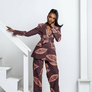 African wax suit and pants, Ankara Jacket, Ankara suit set, African print suit set, Ankara two piece set, African wax suit set, Ankara pants
