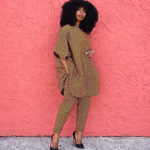 Ankara print two piece set, African print pants, Ankara pants, ladies wear, African print tops, Ankara tops, African matching set, 2 piece