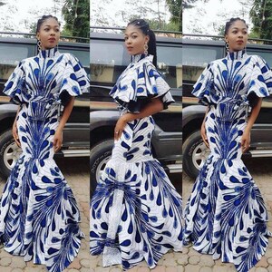 African print dress, Ankara dress, African prom dresses, African clothing for women, African mermaid dress, African wedding dress Ankara wax