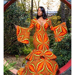 African print dress, Ankara dress, African prom dresses, African clothing for women, African mermaid dress, African wedding dress Ankara wax