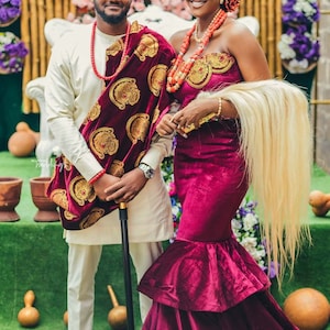 Isiagu wedding, Couple traditional wedding outfits, African clothing, African fashion, Couples wear, Owanbe, engagement dress,Photoshoot