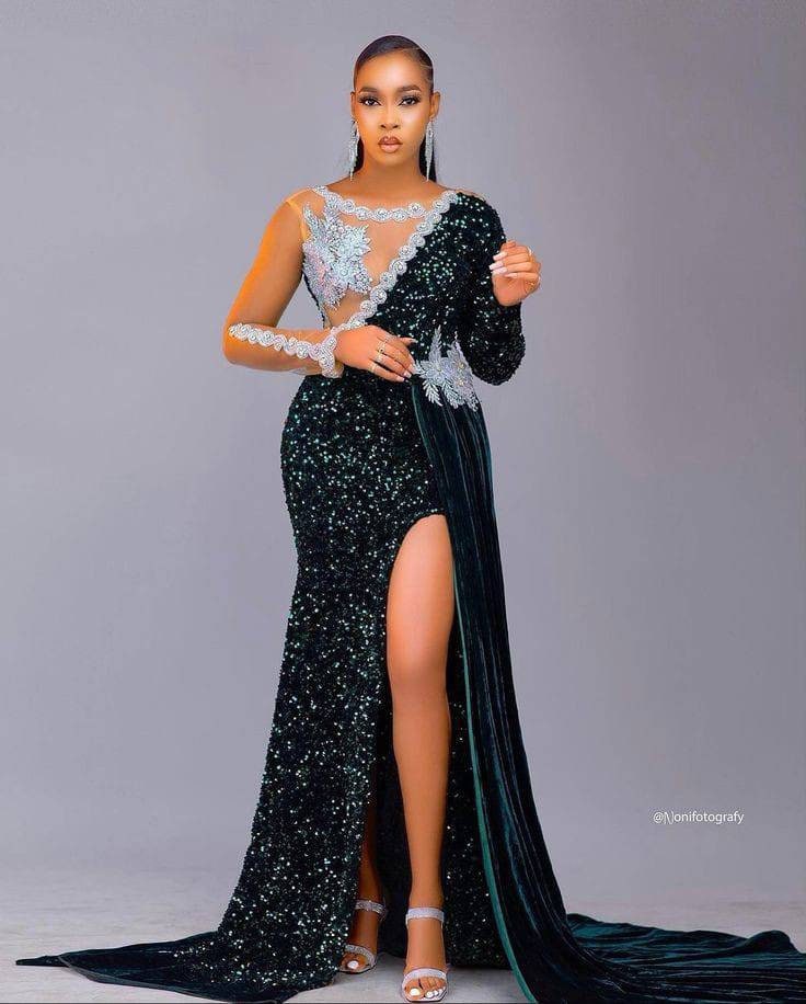 Sequins evening dress, formal Bridesmaid Dress, Wedding guest, Mermaid Dress, Party dress, Owambe, Sequins dress, Women Dress, Prom dress