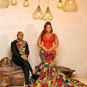 African Couple clothing, Ankara Couple, African fashion, Couple matching set, African wedding set, Ankara clothing, African wax print