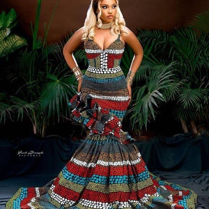 African print dress, Ankara dress, African prom dresses, African clothing for women, African mermaid dress, African wedding dress Ankara wax