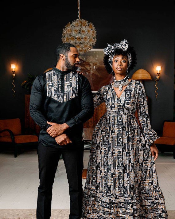 Vetements pour couple africain couple d Ankara mode africaine ensemble assorti pour couple ensemble de mariage africain vetements d Ankara impression wax Etsy Canada