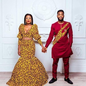 African Couple clothing, Ankara Couple, African fashion, Couple matching set, African wedding set, Ankara clothing, African wax print