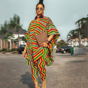 Ankara print two piece set, African print pants, Ankara pants, ladies wear, African print tops, Ankara tops, African matching set, 2 piece