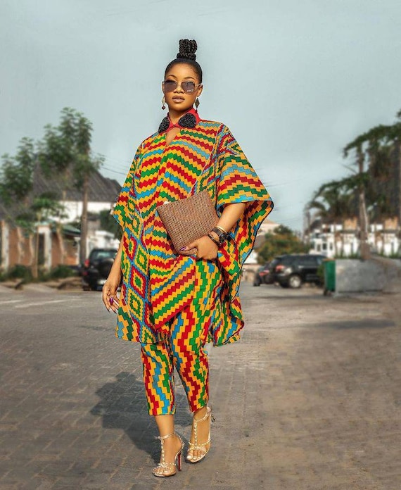 ladies dress set Ankara Print Two Piece Set, African Print Pants, Ankara Pants, Wear, African Print Tops, Ankara Tops, African Matching Set, 2 Piece Sleeveless suit