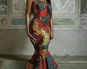 African print dress, Ankara dress, African prom dresses, African clothing for women, African mermaid dress, African wedding dress Ankara wax