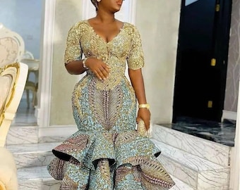 African print dress, African mermaid dress dress, Ankara dress, African clothing, Ankara midi dress, African prom dress, Ankara mermaid dres