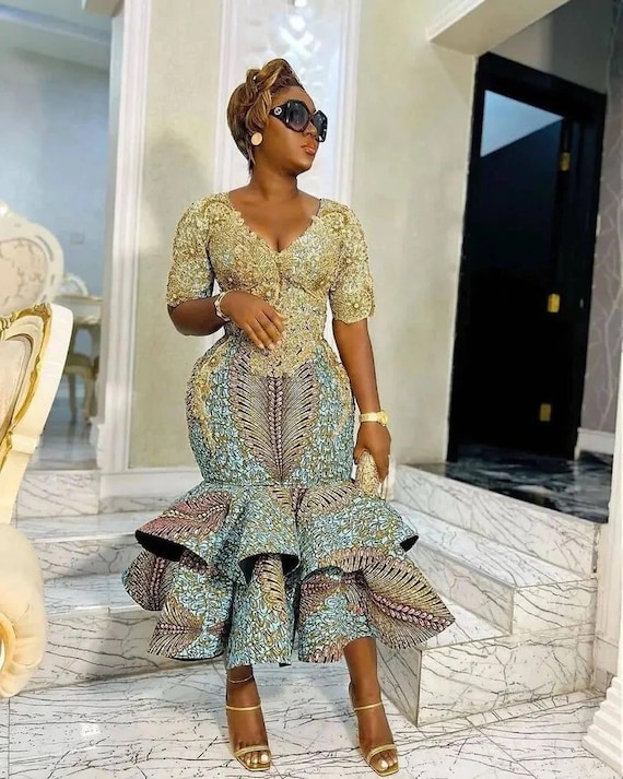 African print dress, African mermaid dress dress, Ankara dress, African clothing, Ankara midi dress, African prom dress, Ankara mermaid dres