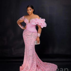 nigerian bridesmaid dresses 2021 Maxi Dress Pink Peach Bridesmaid Dresses Off-Shoulder Pink Satin Nigerian Bridesmaid Dresses 2021 For Nigerian