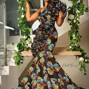 African print dress, Ankara dress, African prom dresses, African clothing for women, African mermaid dress, African wedding dress Ankara wax