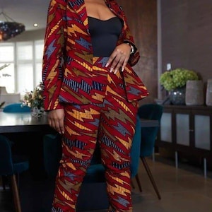 African wax suit and pants, Ankara Jacket, Ankara suit set, African print suit set, Ankara two piece set, African wax suit set, Ankara pants
