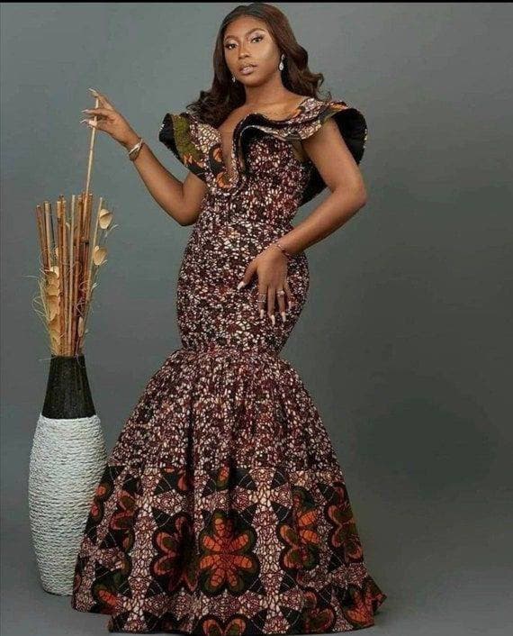 African Print Dress, Ankara Dress, African Prom Dresses, African Clothing for Women, African Mermaid Dress, African Wedding Dress Ankara Wax