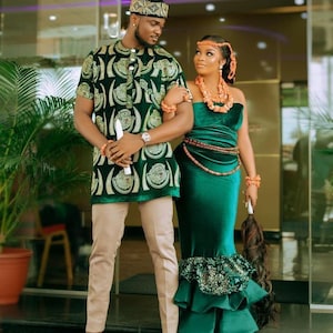 Isiagu wedding, Couple traditional wedding outfits, African clothing, African fashion, Couples wear, Owanbe, engagement dress,Photoshoot