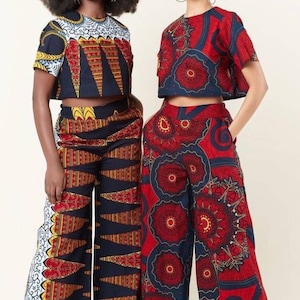 Ankara two piece set, African print pants, Ankara crop top and pants, African print tops, Ankara wide leg pants, Ankara palazzo pant and top