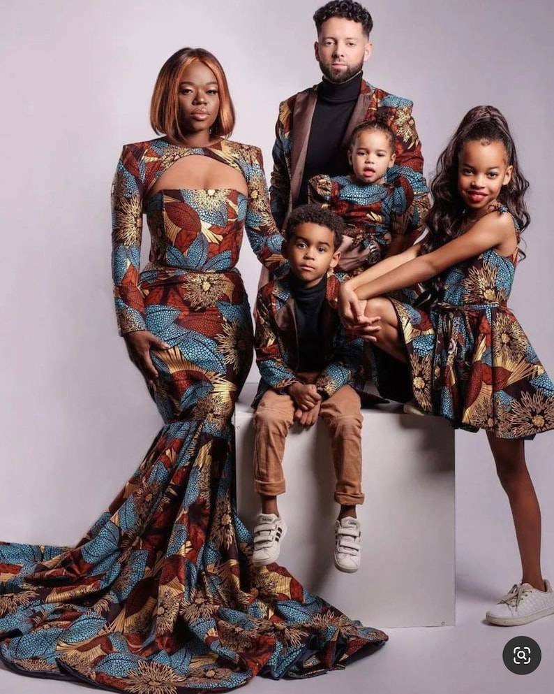 Tenue de famille d'impression africaine, ensemble d'Ankara de