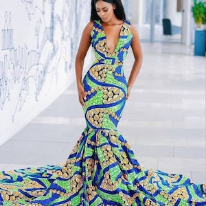 African print dress, African mermaid dress dress, Ankara dress, African clothing, Ankara maxi dress, African prom dress, Ankara mermaid dres