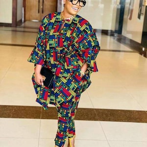 Ankara print two piece set, African print pants, Ankara pants, ladies wear, African print tops, Ankara tops, African matching set, 2 piece