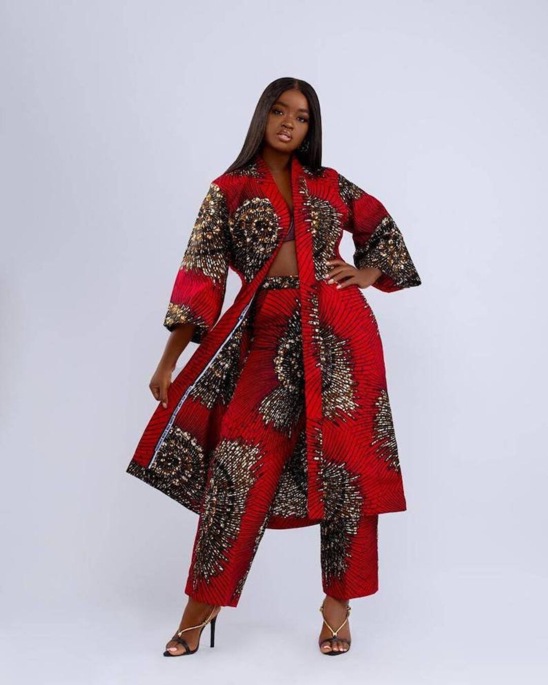African Print Jacket and Pants, Ankara Jacket, Ankara Kimono Set ...