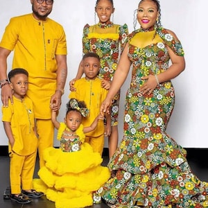 Ankara Family Outfit, African family outfit, African Ankara couple matching set, African Wedding, Couple Anniversary, African print couple