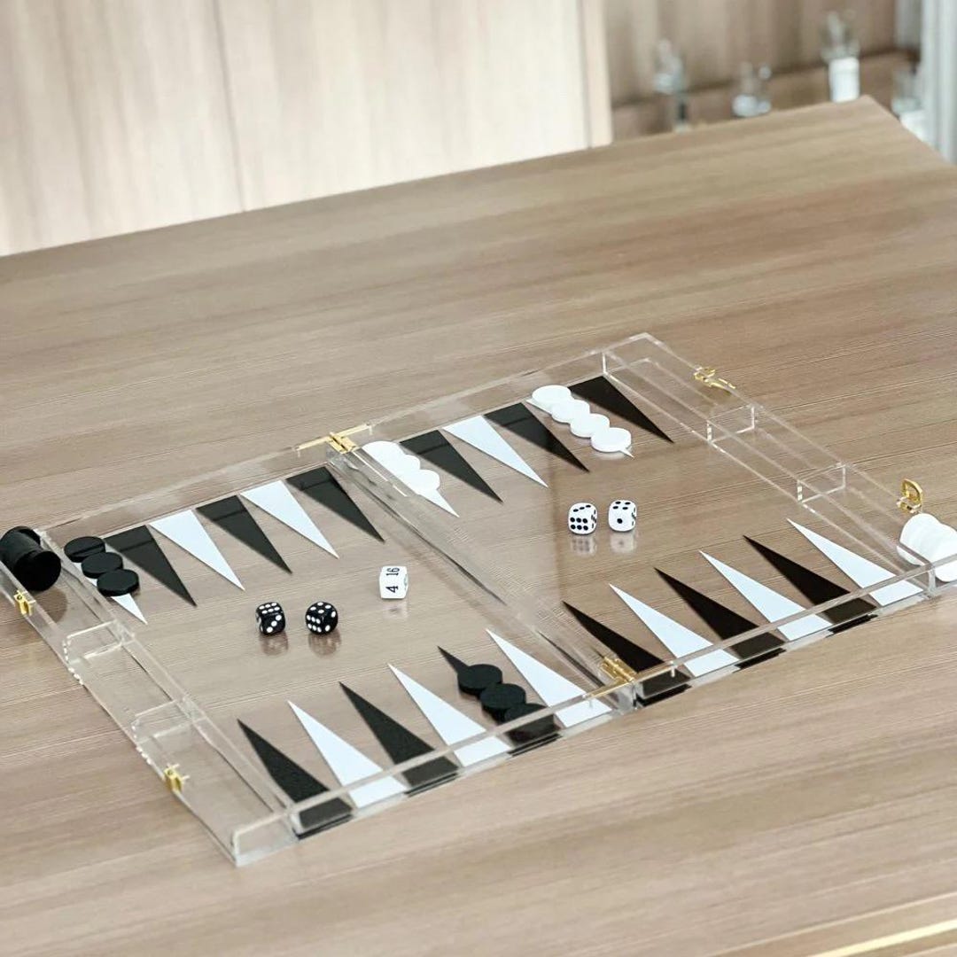 Modern Backgammon Personalized Lucite Backgammon Set | Custom Acrylic Backgammon Board ...