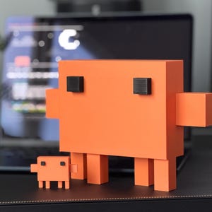 Figura impresa en 3D de Claude Code Mascot Clawd XL / Pieza decorativa de gran tamaño para escritorio de desarrollador