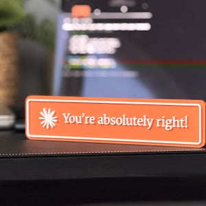 Claude Code Je hebt helemaal gelijk! | 3D-geprint bureaubord