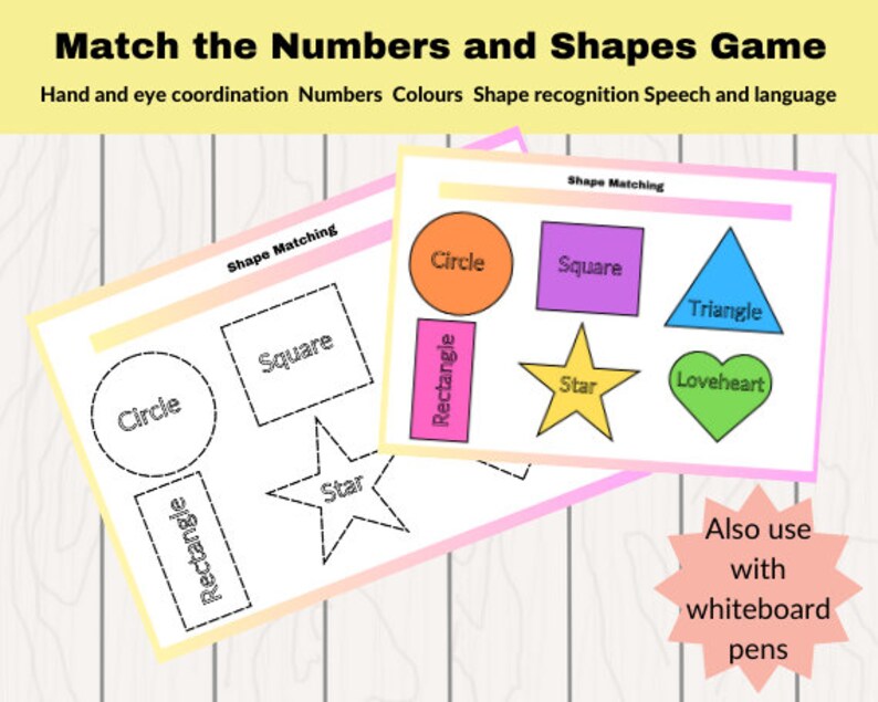Number and Shape Matching Game for Early Years. Maths Resources ...