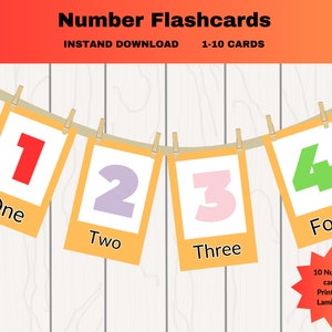 Zahlen Flash Karten, Vorschul Flash Karten Zählen, Zählen und Clip, Zahlen Karten 1-10, Vorschule Klassenzimmer, Flash Karten, Sofort Download