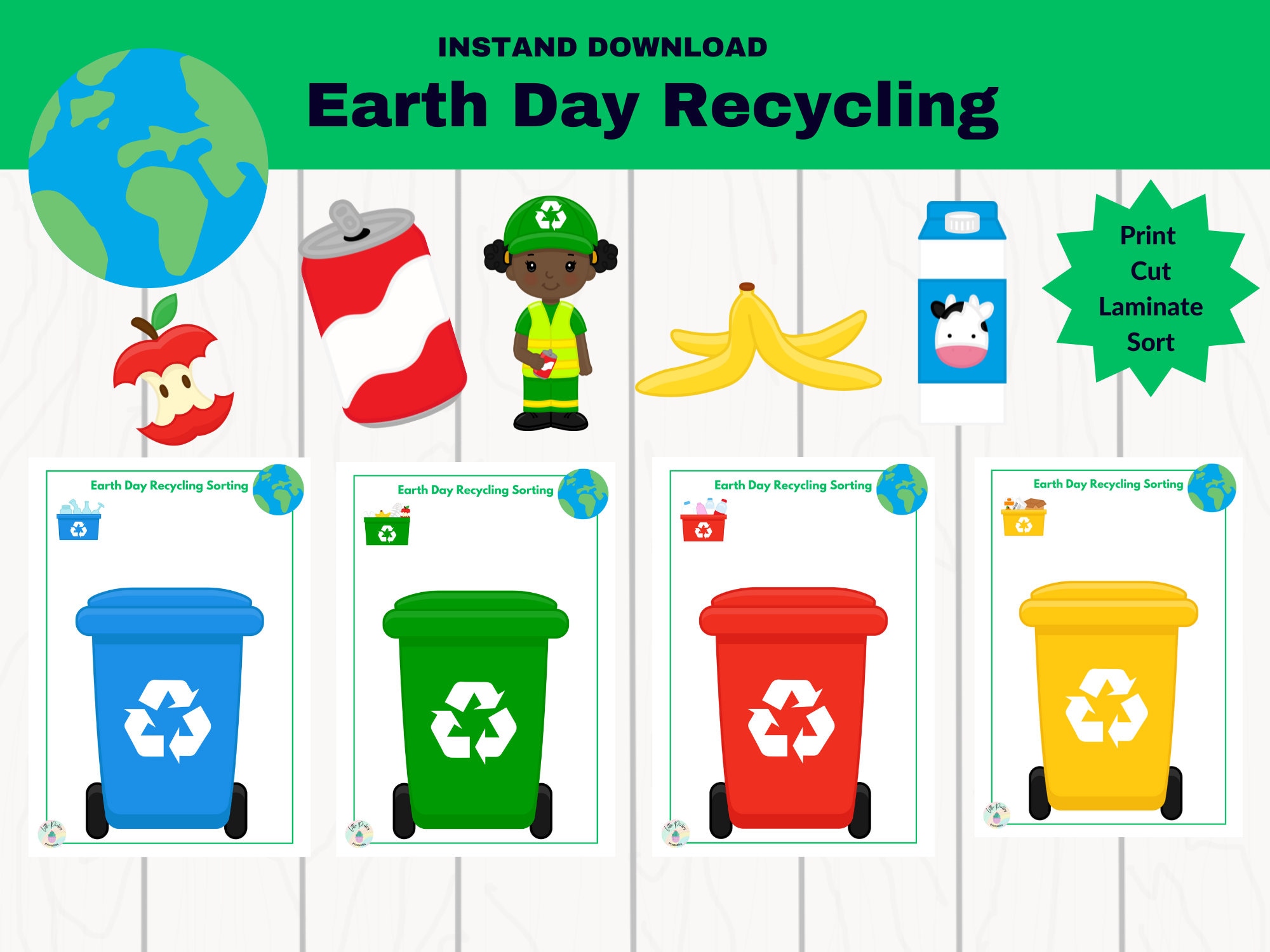 Earth Day Activities, Activities for Bored Kids, Recycling Sorting Game