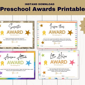 Printable Awards for Preschoolers, 8 Printable Preschool Awards for the ...