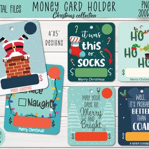 Tarjeta de dinero de Navidad Diseños PNG / Bolsa de bálsamo labial navideño Titular de dinero