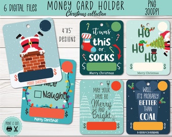 Christmas Money Card PNG Designs | Holiday Lip Balm Pouch Money Holder